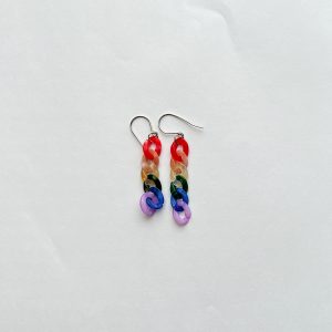 Rainbow Link Dangle Earrings