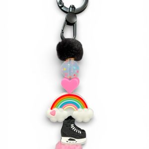 Love gay hockey keychain